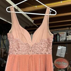 Azazie Verona Velvet Bridesmaids Dress size 10 in Dusty Rose
